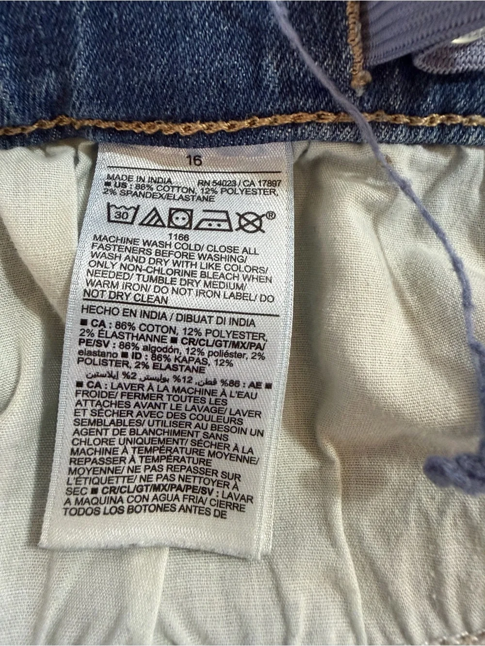 Old Navy Blue Slim Stretch Jeans size 16 ( 244)